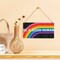 Rainbow Pride Sign Gift Farmhouse Be a Good Human Wooden Hanging Sign Plaque Rustic Wall Art Decor for Home Decoration 12 x 6 Inches